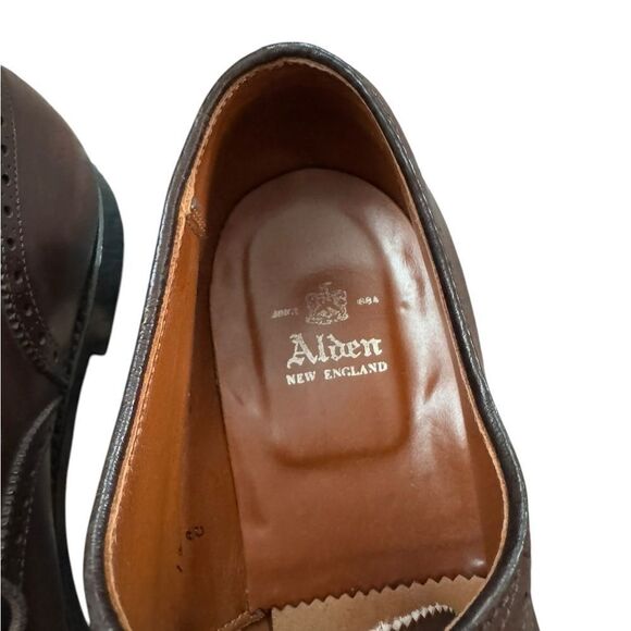 Alden Dress Shoes 913 Straight Tip Inner Vane Color Brown US 12 A/C - Picture 10 of 10